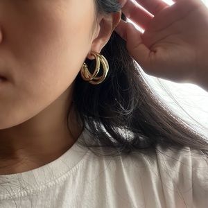 Triple hoop earrings